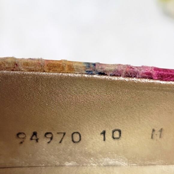 Proxy Women's Multi Colored Floral High Heels Made in Spain Gold Heels Size 10M - Picture 9 of 10